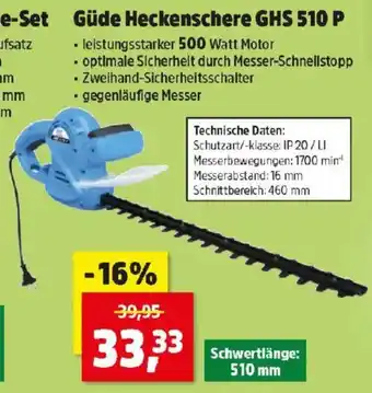 Thomas Philipps Güde Heckenschere GHS 510 P Angebot