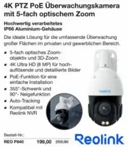 Reichelt 4k ptz poe überwachungskamera mit 5-fach optischem zoom Angebot