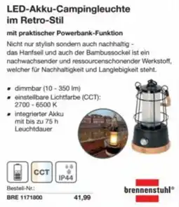 Reichelt Led-akku-campingleuchte im retro-stil Angebot