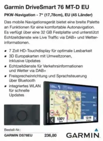 Reichelt Garmin drivesmart 76 mt-d eu Angebot