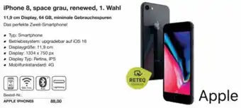 Reichelt Iphone 8, space grau, renewed, 1. wahl Angebot