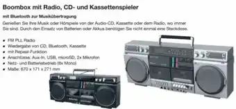 Reichelt Boombox mit radio, cd- und kassettenspieler Angebot