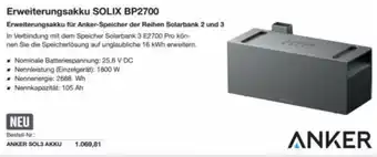 Reichelt Erweiterungsakku solix bp2700 Angebot
