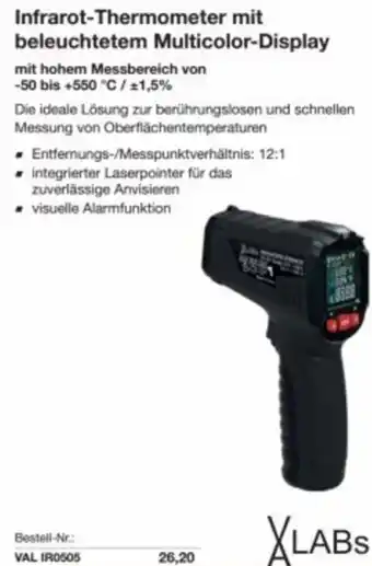Reichelt Infrarot-thermometer mit beleuchtetem multicolor-display Angebot