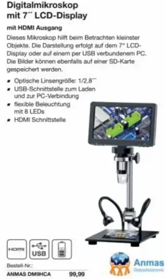 Reichelt Digitalmikroskop mit 7" LCD-Display Angebot