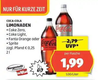 Hofer Coca Cola Limonaden Angebot