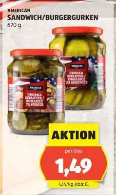 Hofer AMERICAN SANDWICH/BURGERGURKEN Angebot