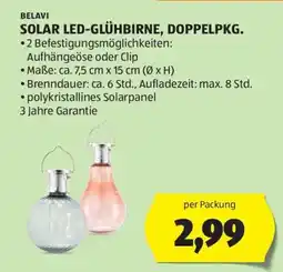 Hofer BELAVI SOLAR LED-GLÜHBIRNE, DOPPELPKG Angebot