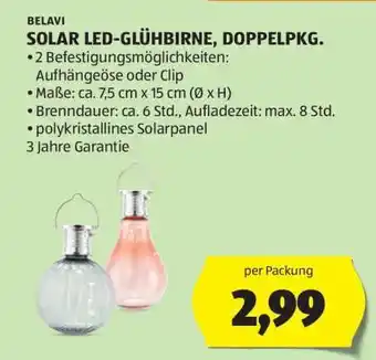 Hofer BELAVI SOLAR LED-GLÜHBIRNE, DOPPELPKG Angebot