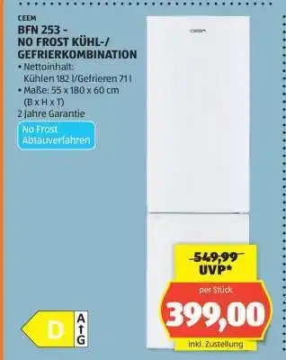 Hofer CEEM BFN 253 - NO FROST KÜHL-/GEFRIERKOMBINATION Angebot