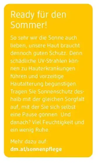 dm dm.at sonnenpflege Angebot