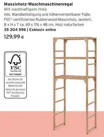 Tchibo Eduscho Massivholz Waschmaschinenregal Angebot