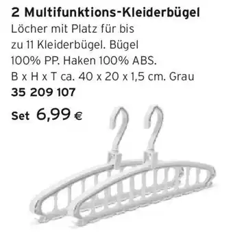 Tchibo Eduscho 2 Multifunktions 2 Multifunktions-Kleiderbügel Löcher mit Platz für bis Angebot