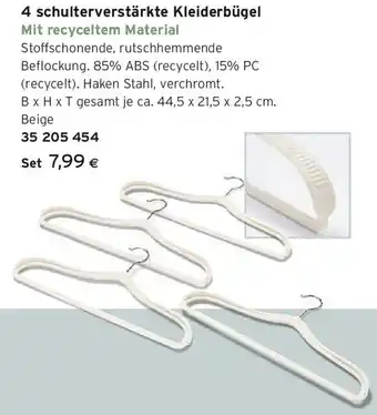 Tchibo Eduscho 4 schulterverstärkte Kleiderbügel Angebot