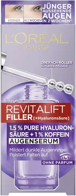 dm L'Oréal Paris Augenserum Revitalift Filler Hyaluron + Koffein Angebot