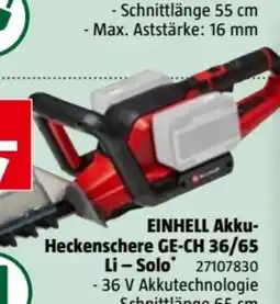 Bauhaus Einhell Akku-Heckenschere GE-CH 36-65 Li Solo Angebot