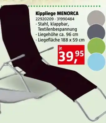 Bauhaus Kippliege Menorca Angebot