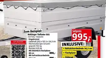 Bauhaus Anhänger Tieflader EU2 Angebot
