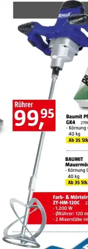Bauhaus Probau Farb-Mörtelrührer ZY-HM-120C Angebot
