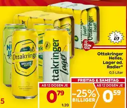 Billa Ottakringer Helles Lager od. Radler Angebot