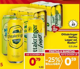 Billa Ottakringer Helles Lager od. Radler Angebot