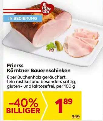Billa Frierss Kärntner Bauernschinken Angebot