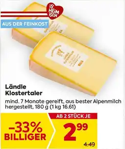 Billa Ländle Klostertaler Angebot