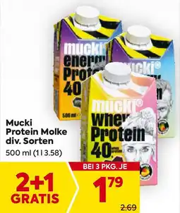 Billa Mucki Protein Molke div. Sorten Angebot