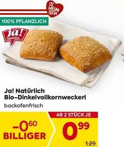 Billa Ja! Natürlich Bio Dinkelvollkornweckerl Angebot