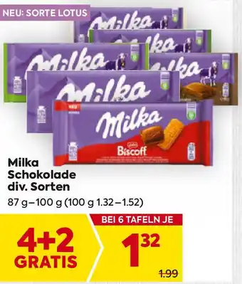 Billa Milka Schokolade div. Sorten Angebot