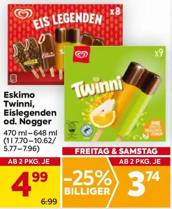 Billa Eskimo Twinni, Eislegenden od. Nogger Angebot