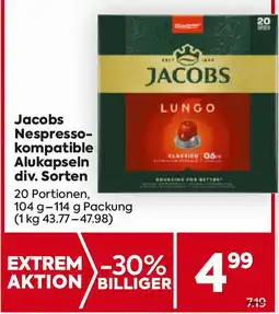 Billa Jacobs Nespresso kompatible Alukapseln div. Sorten Angebot