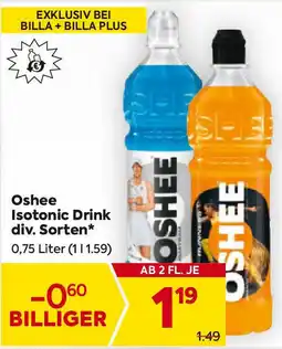 Billa Oshee Isotonic Drink div. Sorten Angebot