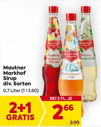 Billa Mautner Markhof Sirup div. Sorten Angebot