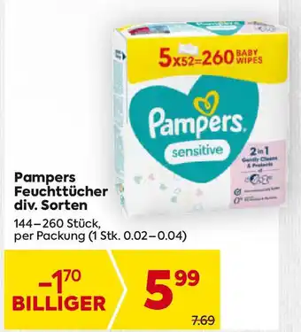 Billa Pampers Feuchttücher div. Sorten Angebot