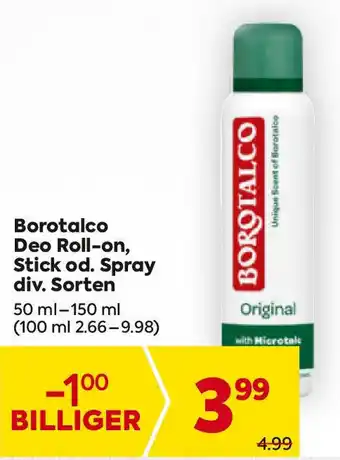 Billa Borotalco Deo Roll-on, Stick od. Spray div. Sorten Angebot