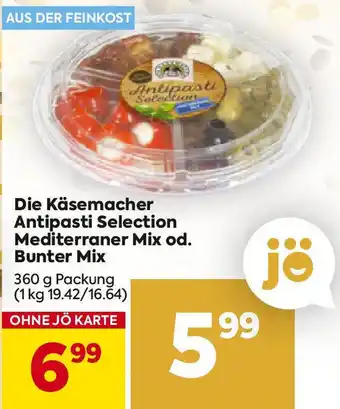 Billa Die Käsemacher Antipasti Selection Mediterraner Mix od. Bunter Mix Angebot