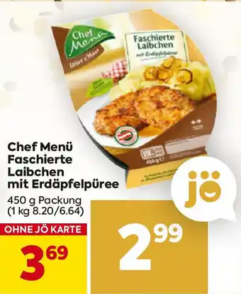 Billa Chef Menü Faschierte Laibchen mit Erdäpfelpüree Angebot