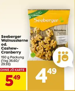 Billa Seeberger Walnusskerne od. Cashew Cranberry Angebot