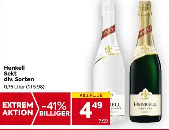 Billa Henkell Sekt div. Sorten Angebot