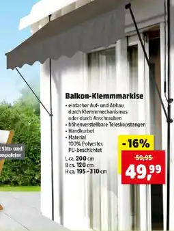 Thomas Philipps Balkon Klemmmarkise Angebot