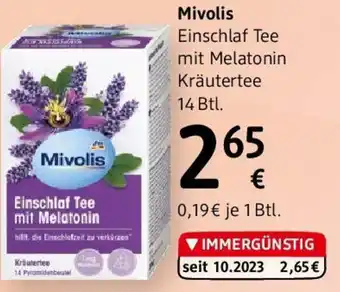 dm Mivolis Einschlaf Tee mit Melatonin Kräutertee Angebot