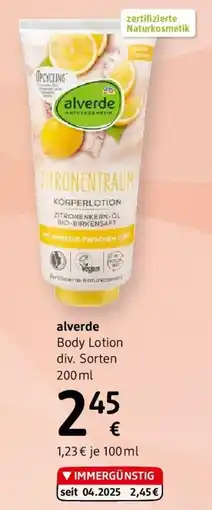 dm Alverde Body Lotion Angebot