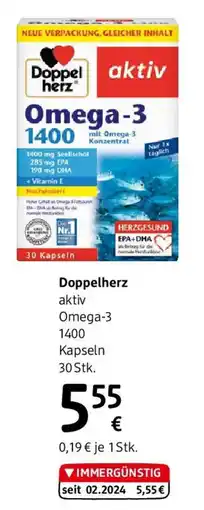 dm Doppelherz aktiv Omega-3 1400 Kapseln Angebot