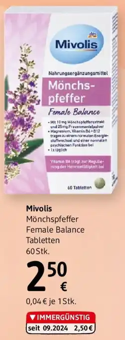 dm Mivolis Mönchspfeffer Female Balance Tabletten Angebot