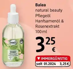 dm Balea natural beauty Pflegeöl Hanfsamenöl & Rosenextrakt Angebot