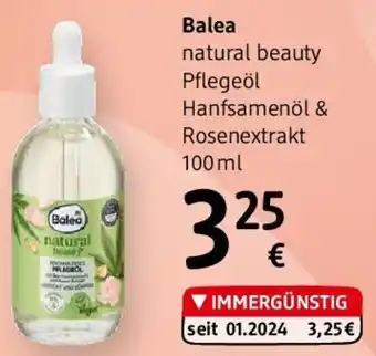 dm Balea natural beauty Pflegeöl Hanfsamenöl & Rosenextrakt Angebot