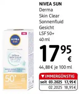 dm Nivea Sun Derma Skin Clear Sonnenfluid Gesicht LSF 50 Angebot