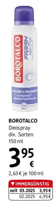 dm Borotalco Deospray div. Sorten 150 ml Angebot