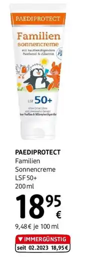 dm Paediprotect Familien Sonnencreme LSF 50 Angebot